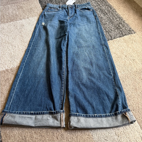 Hidden Jeans Denim - Hidden Nori Dark Wash Cuffed Wide Leg - Size 28